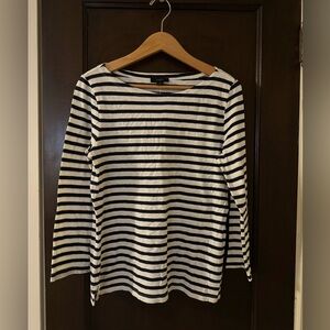 J. Crew Long Sleeve Navy & White Stripe Cotton Shirt, Size Medium, New w/Tags.